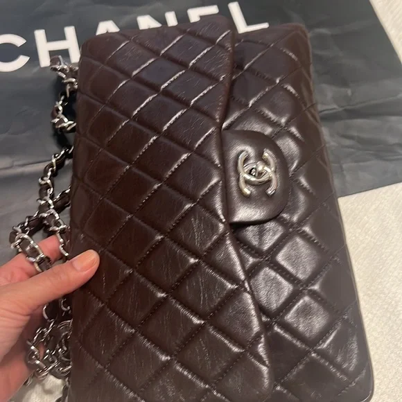 Chanel brown classic flap bag - Picture 1 of 15